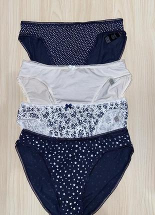 Женские коттоновые трусики с гипюром marks&spencer uk 12 eur 40