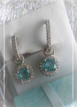 Серьги 2в1 серебряные 925 проба