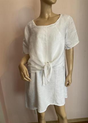 Итальянская бутиковая льняная туника / l/