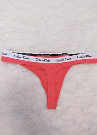 Коралловые трусики стринги calvin klein оригинал размер м (270724)