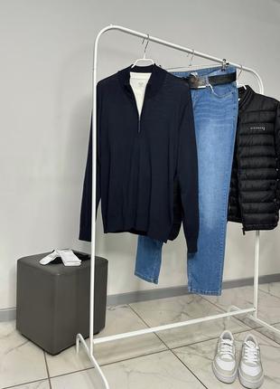 Джемпер с полу молнией из 100% мериноса uniqlo