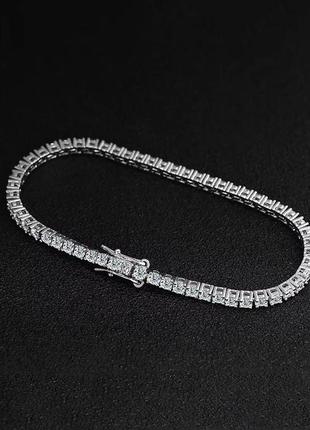 Тенісний браслет з муассанітами 3 мм – вишуканий блиск та елегантністьтенісний браслет з муассанітам
