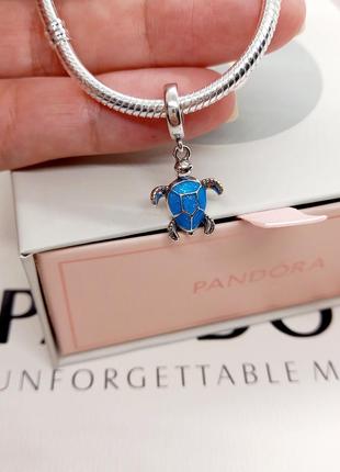 Срібний шарм,  намистина,  бусіна pandora. шарм пандора "черепаха". маркування s925