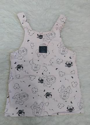 Платье сарафан джинсовый мики маус для девочки 9-12 месяцев disney от primark (270724)2 фото