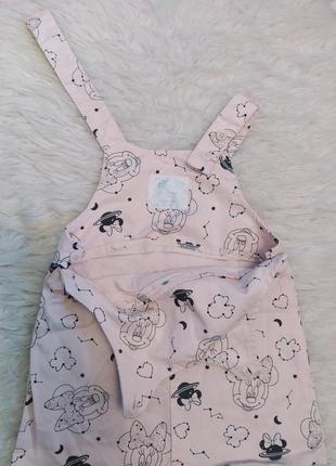 Платье сарафан джинсовый мики маус для девочки 9-12 месяцев disney от primark (270724)4 фото