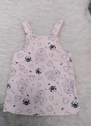 Платье сарафан джинсовый мики маус для девочки 9-12 месяцев disney от primark (270724)7 фото