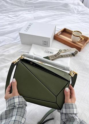 Женская кожаная сумка премиум loewe green