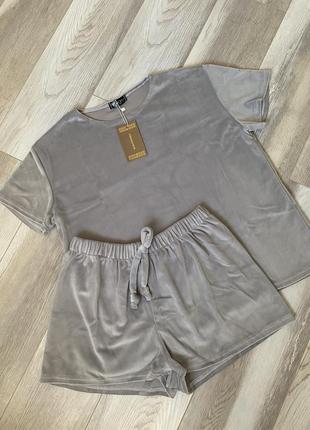 Серенькая пижама / пижама велюровая / пижама женская / распродаж