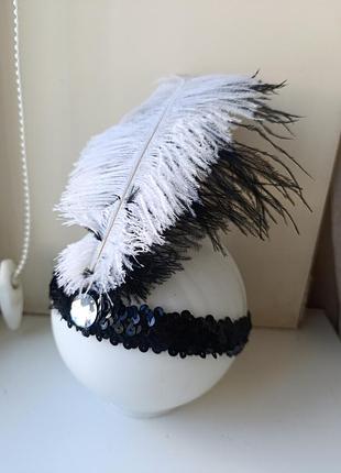 Пов'язка на голову з пір'ям. у стилі 1920 років гетсбі
