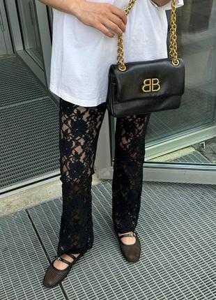 Сумка balenciaga monaco mini chain bag black/gold