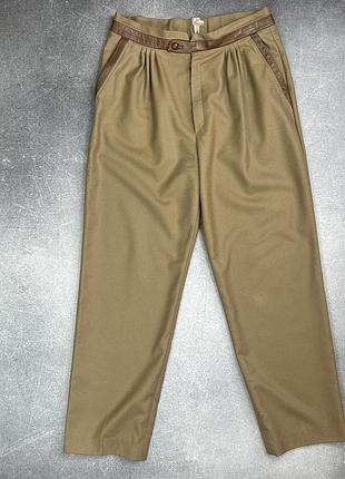 Брюки шерстяные с кожаными вставками винтажные bogner