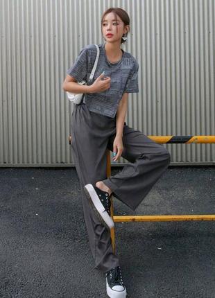 Женские широкие брюки палаццо плотная костюмка