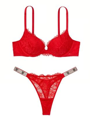 Мереживний комплект білизни пушап victoria's secret вікторія сікрет оригінал