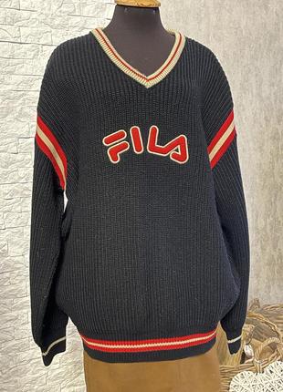 В'язаний светр з логотипом fila