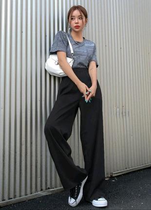 Женские широкие брюки палаццо плотная костюмка