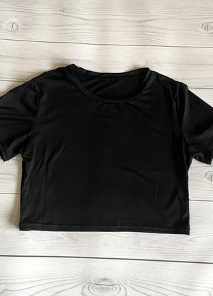 Черный гладкий топ