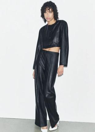 Шкіряні брюки штани zara