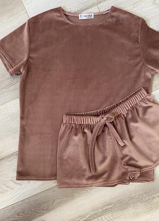 Пижама женская / пижама / велюр пижама / пижама футболка шорты