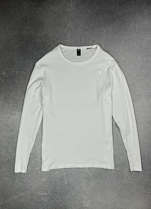 G star raw лонгслив белый базовый реглан