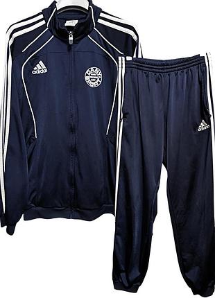 Спортивный костюм adidas синий: олимпийка джоггеры на замочках usa m original оверсайз большой батал