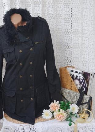 36/s h&m фирменная мой крутой теплый женская куртка пальто парка с мехом на воротнике