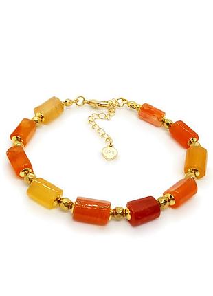🧡💫 шикарний браслет натуральний камінь помаранчевий агат