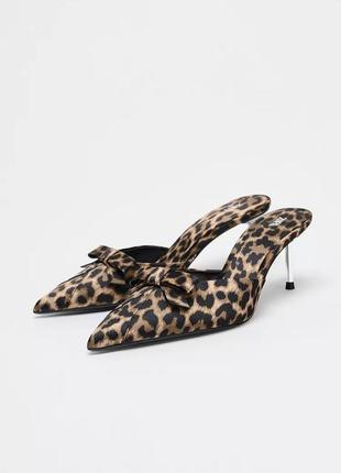 Леопардовые мюли женские zara new