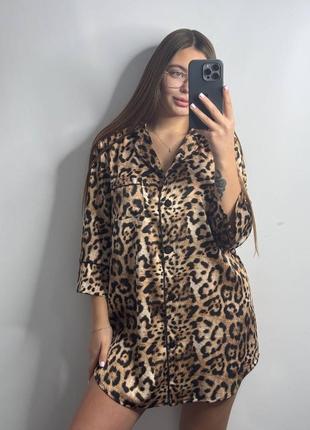 161/24 твоя шелковая рубашка у леопардовый принт чувствовать себя королевой легко вместе с нашими