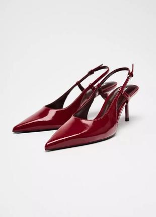 Красные туфли лакированные zara new