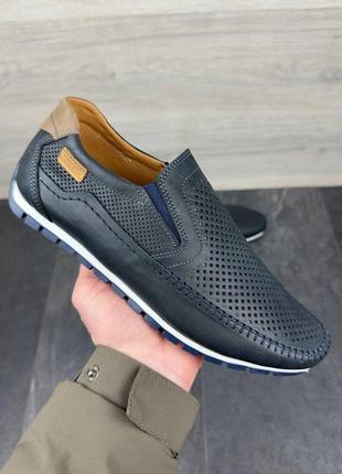 Мужские кожаные мокасины высокого качества плотный материал очень удобны в носке качественные