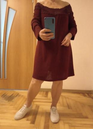 Красивая туника платья с приспущенными плечами, размер 24