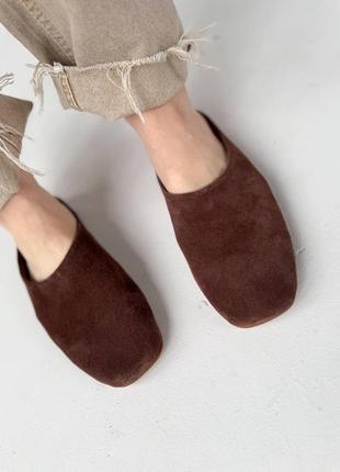 Зручні замшеві мюлі капці з натуральної замші