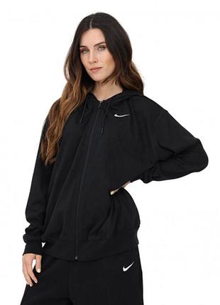 Зіп-худі nike sportswear women's oversized jersey full-zip hoodie black