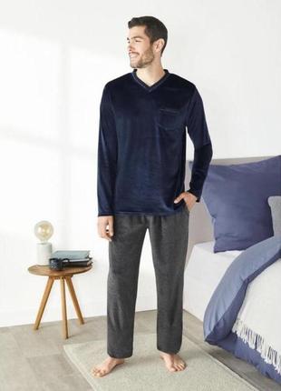 Теплая пижама мужская велюровая livergy домашний костюм