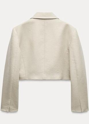 Укороченный блейзер с льном6 фото