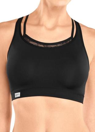 Черный спортивный топ, бюстгальтер sloggi by triumph с кружевом 70d