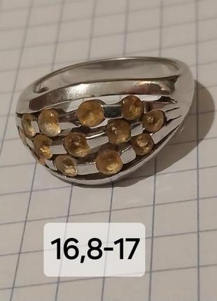 Кольцо 19размера звезда 875 проба серебра  позолота с корундом бордо