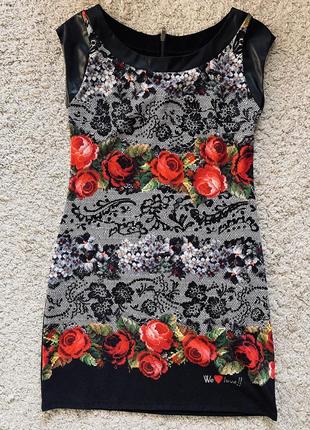 Эффектное трикотажное платье desigual оригинал бренд размер m,l