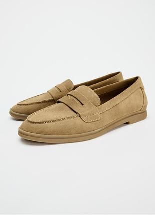 Замшевые лоферы zara 35 размер