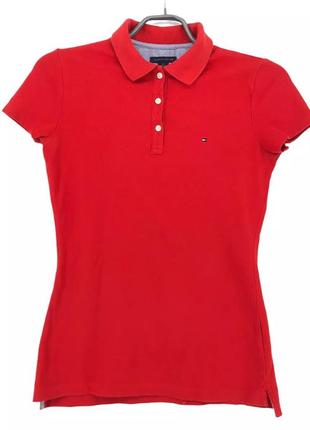 Шикарное женское поло красного цвета tommy hilfiger slim fit made in vietnam, 💯 оригинал