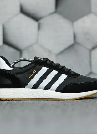 Оригинальн! кроссовки adidas iniki runner black white черные
