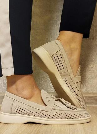 Жіночі замшові літні лофери