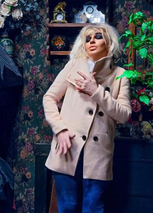 Пальто bershka с шерстью демисезонное полупальто короткое2 фото