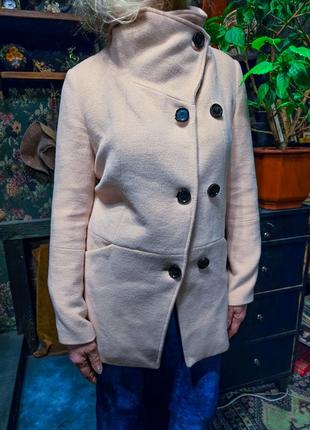 Пальто bershka с шерстью демисезонное полупальто короткое3 фото