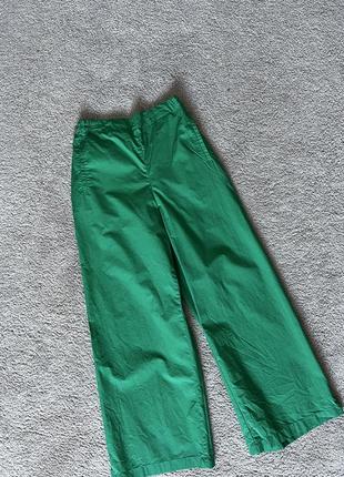 Трендовые зеленые брюки из хрустящего хлопка marc o polo