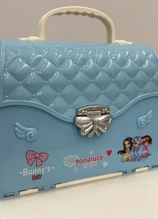 Будиночок - сумочка з меблями і ляльками4 фото