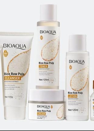 Набор с экстрактом риса bioaqua rice raw pulp 6 предметный