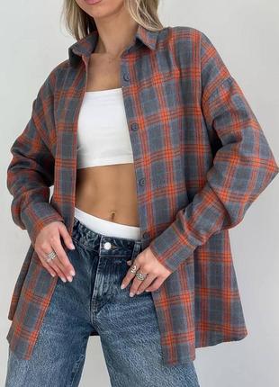 Оверсайз сорочка у клітинку