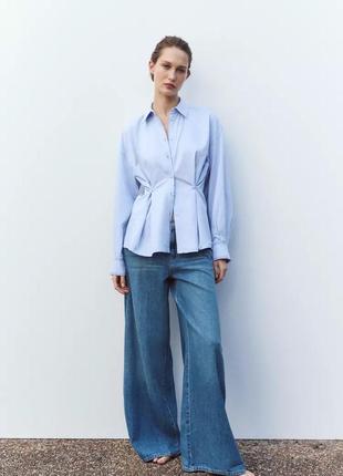 Сорочка-оксфорд із ґудзиками на поясі