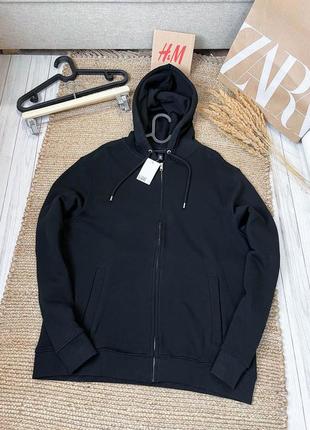Толстовка хлопковая без флиса regular fit h&m на молнии